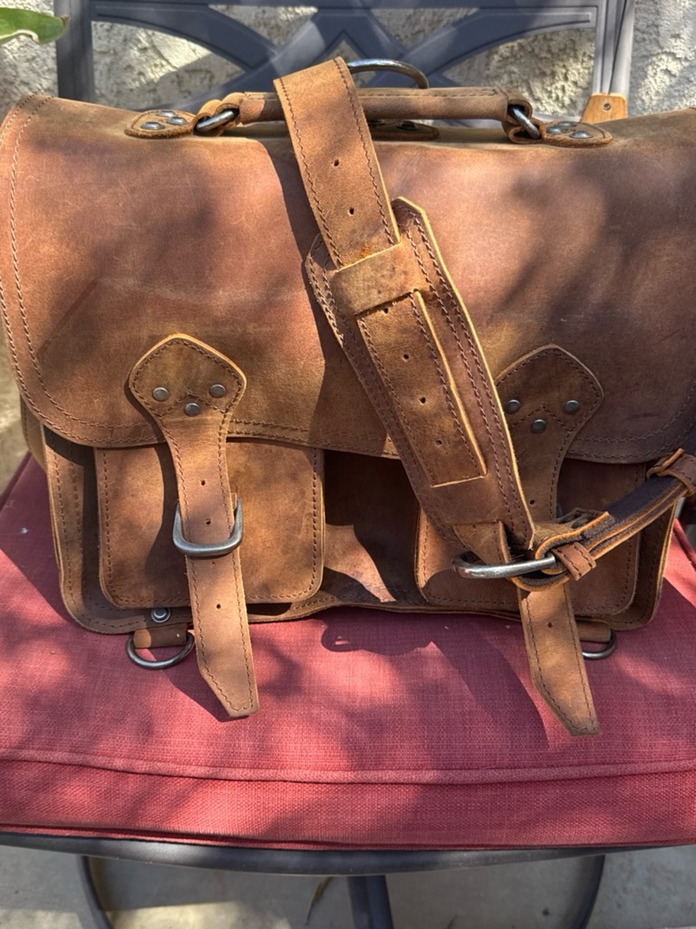 Classic Brown Leather Men’s Satchel Bag